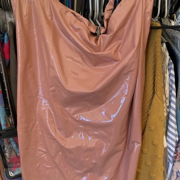 Plus Rose PU Midi Skirt - Picture 4 of 6